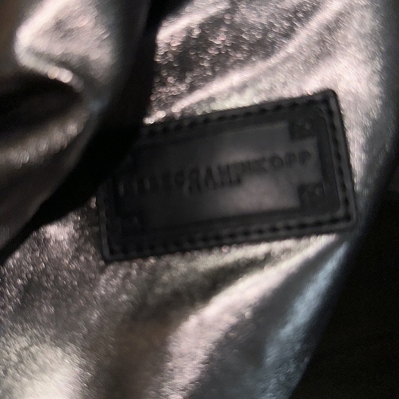NWOT Rebecca minkoff gray metallic leather backpack so cute silver hardware main image 11
